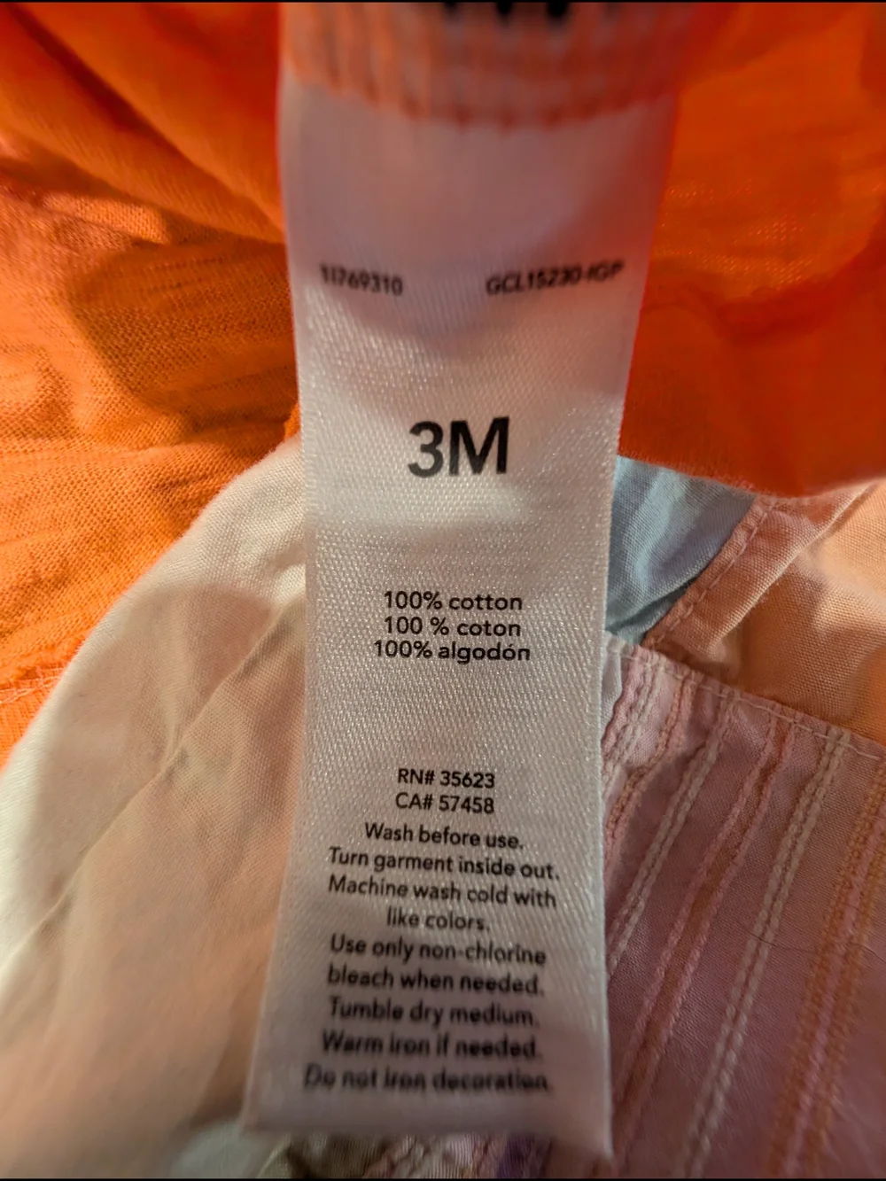 3M Orange Ruffle Sleeve Top with Pastel Patchwork Skirt